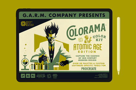 Colorama: Atomic Age (Procreate), a Brushes & More by G.A.R.M. Company