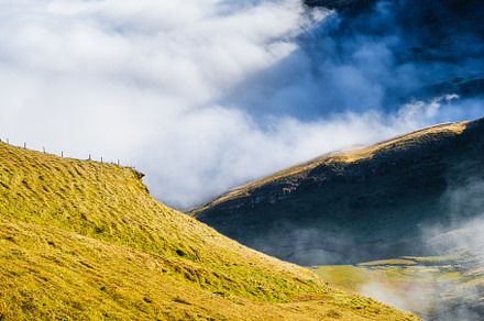 Mountains and clouds in the valley, a Nature Photo by Landscape and travel