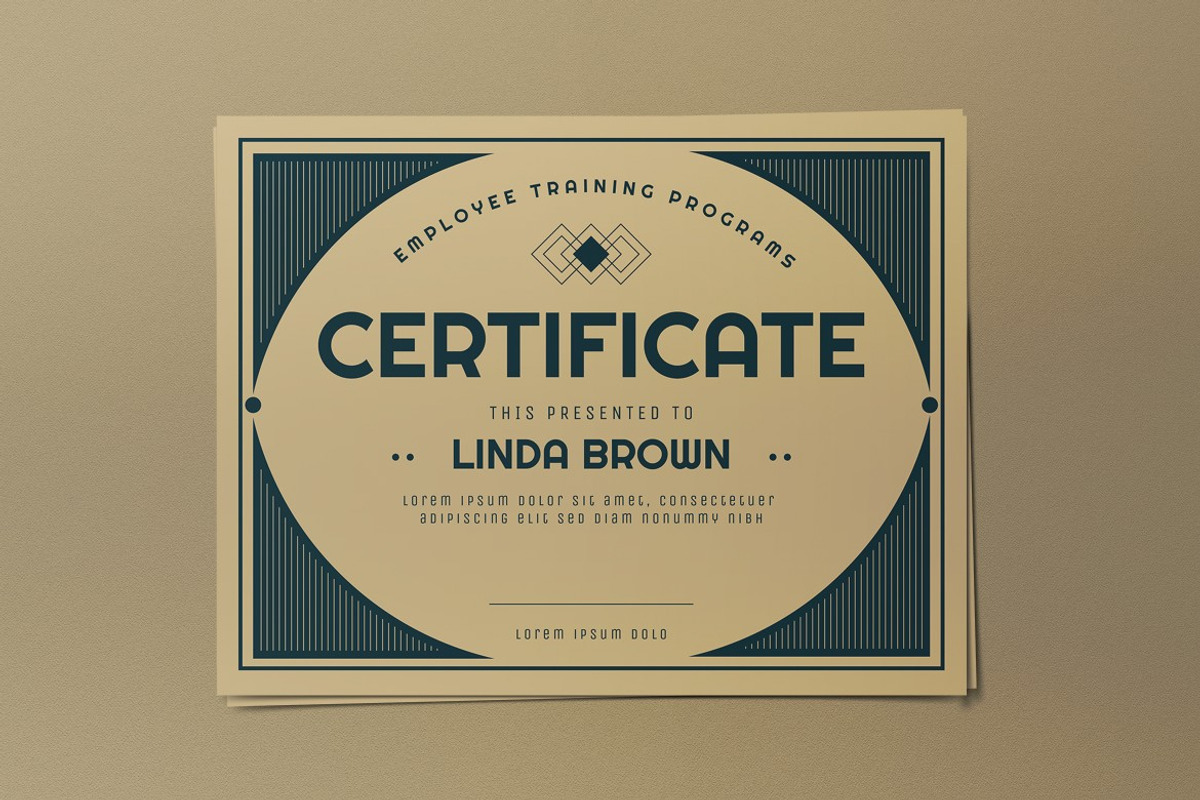 Green Vintage Design Certificate, a Print Template by graphicook (Photo 3 of 3)