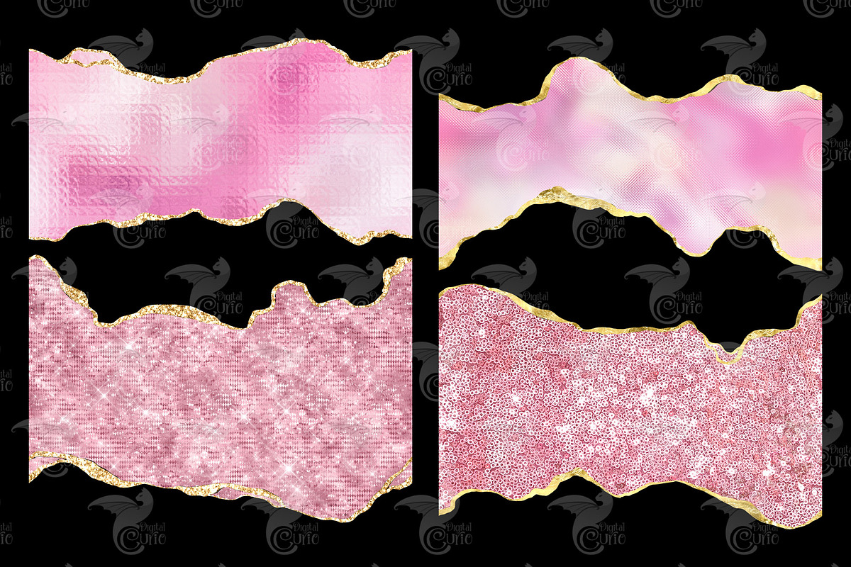 Pink and Gold Glam Edges, an Illustration by Digital Curio