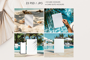 Card Mockup Bundle, Summer Mockups