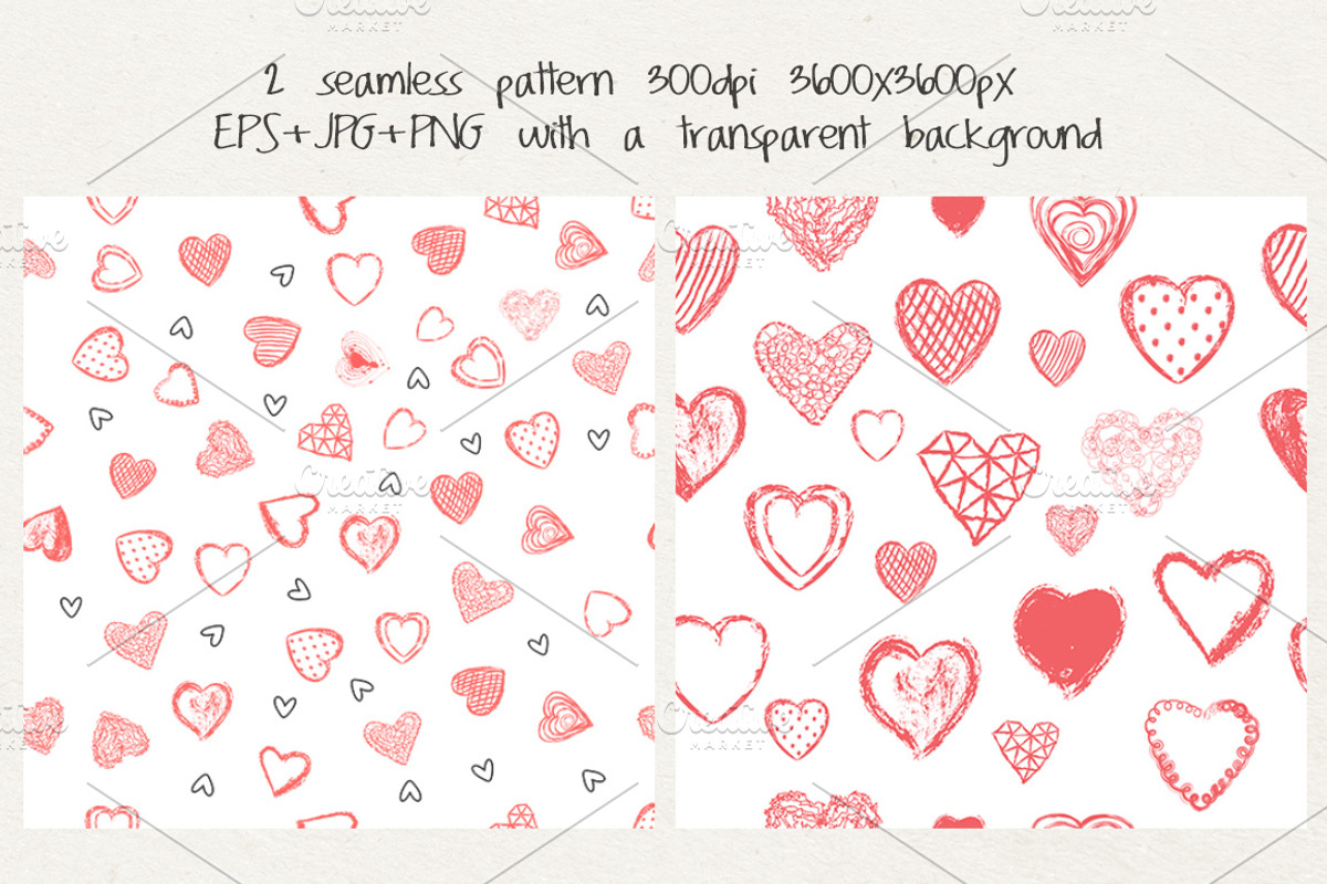 Love set Hand drawn hearts lettering, an Object Graphic by antuanetto (Photo 5 of 8)