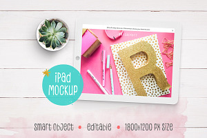 iPad™ Mockup with Succulent