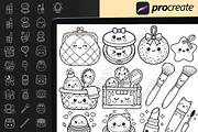 150 Procreate Kawaii Makeup Stamps, a Brush Add-On by DrawingStoryShop (Thumbnail 6 of 6)