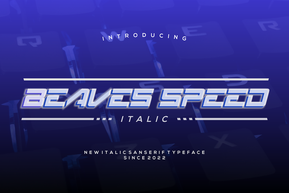 BeavesSpeedItalic, a Sans Serif Font by riotama85 (Photo 1 of 5)