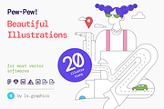 Pew-Pew! Illustration Kit, a Templates & Theme by ls-illustrations (Thumbnail 1 of 6)