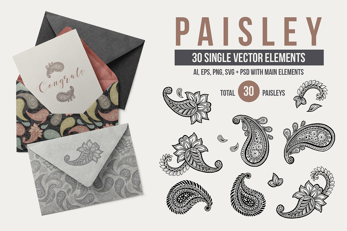 Paisley Patterns Collection, a Pattern Graphic by ilonitta (Photo 6 of 12)