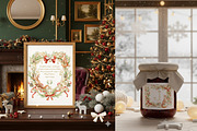 Watercolor Christmas frame, monogram, a Seasonal Illustration by WonderWonder (Thumbnail 6 of 11)