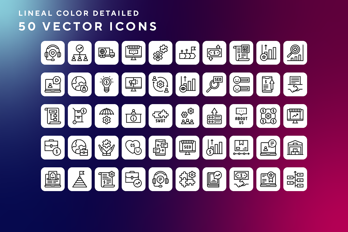 Business services icons, an Outline Icon by Wencory (Photo 1 of 2)