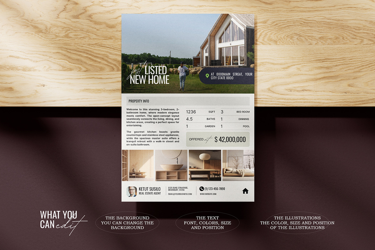 Real Estate Flyer For Marketing, a Flyer Template by Prapti Design (Photo 2 of 10)