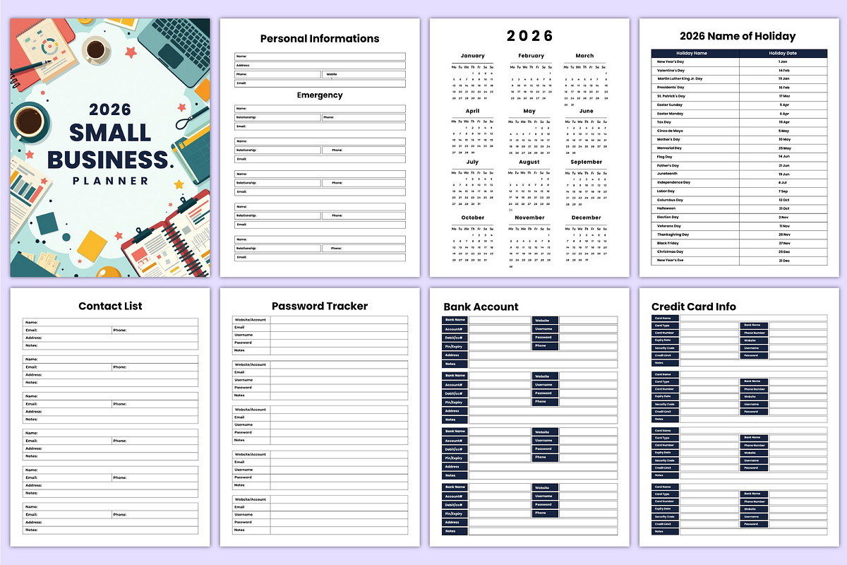 2026 Small Business Planner Bundle, a Stationery Template by Mustafiz (Photo 2 of 9)