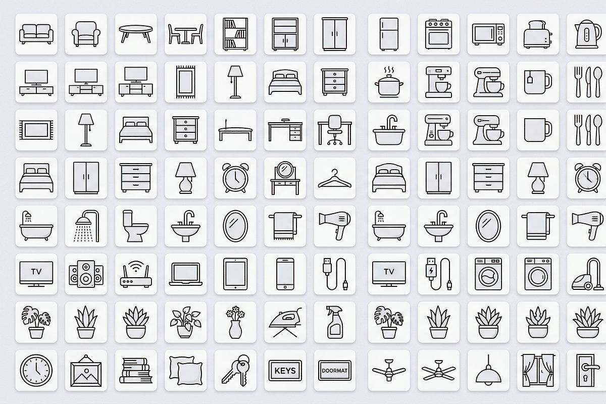 Bundle Pack Home Living Icons, an Outline Icon by adenpinkstore (Photo 5 of 6)