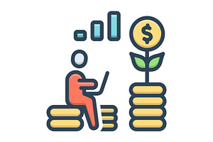 Investor money color icon
