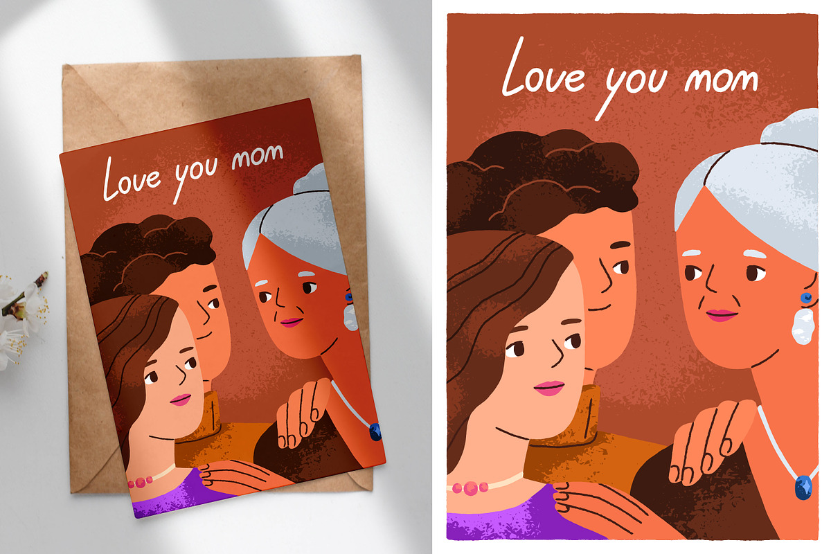 Happy Mother day greeting cards set, a Background Graphic by Good Studio (Photo 4 of 6)