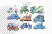Watercolor Transport. City Streets., an Education Illustration by OllyKo Art (Thumbnail 3 of 10)