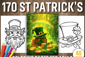 St Patrick's Day Coloring Pages, a Seasonal Illustration by Design Station