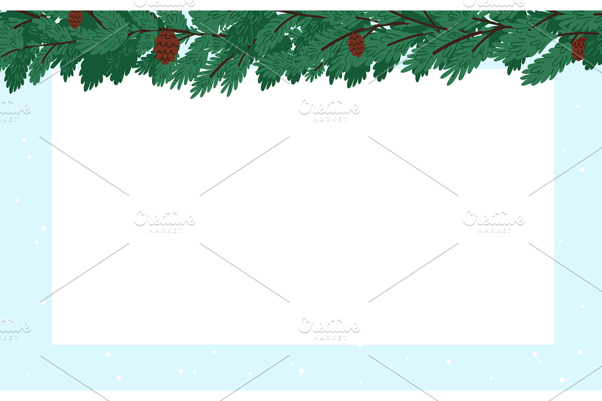 Spruce garland with cones. White, a Texture Illustration by Vectorbuum