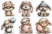 Whimsical Easter Animals Clipart, an Illustration by Libby Wishes (Thumbnail 6 of 7)