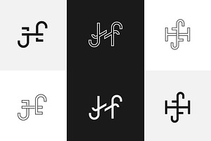 6 Variation Monogram Letter J&H