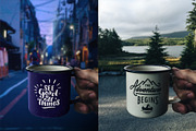 Hand holding Enamel Mug - Mockup, a Cups & Container Mockup by Europe.graphics (Thumbnail 1 of 5)