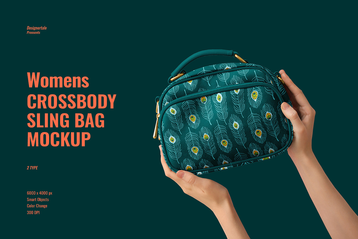 Women’s Crossbody Sling Bag Mockup, a Product Mockup by Designertale (Photo 1 of 6)
