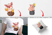 Pig Beer Day Clipart, a Graphic by Artnoy (Thumbnail 3 of 5)