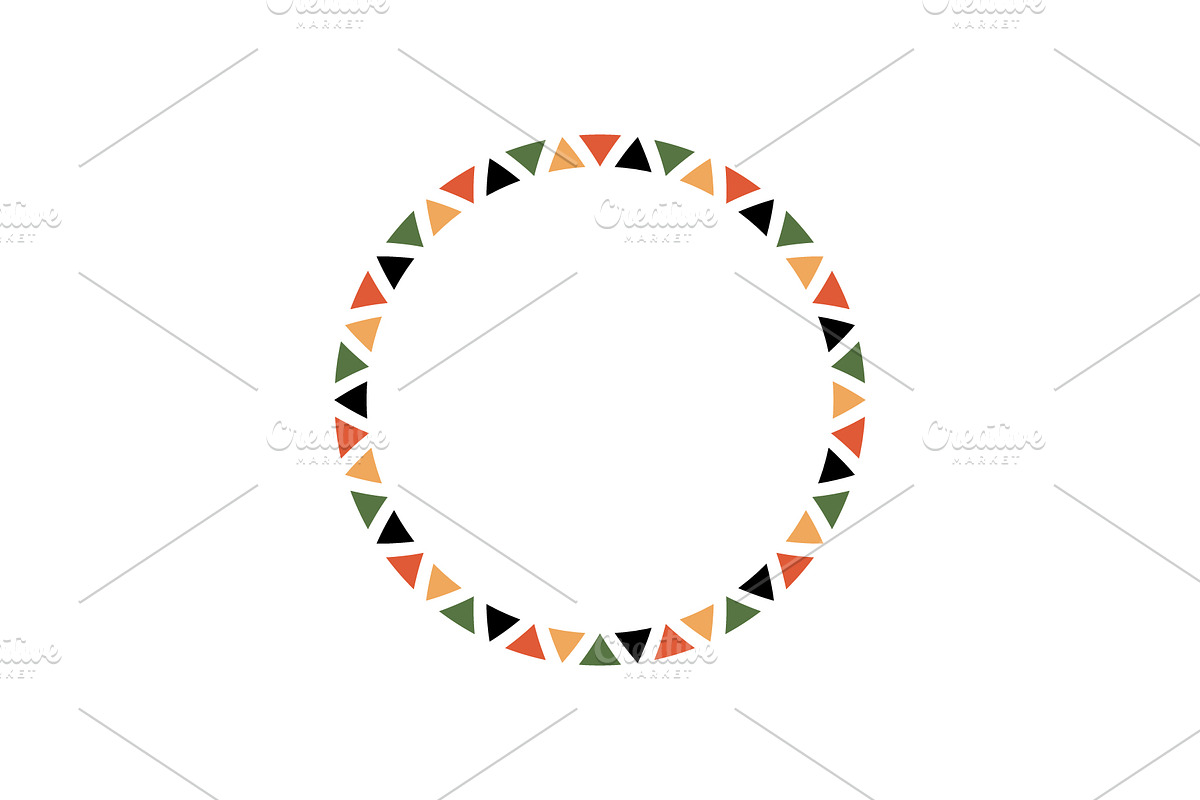 African Mexican Ethnic Motif Frame, a Decorative Illustration by Elena Pimukova (Photo 2 of 7)