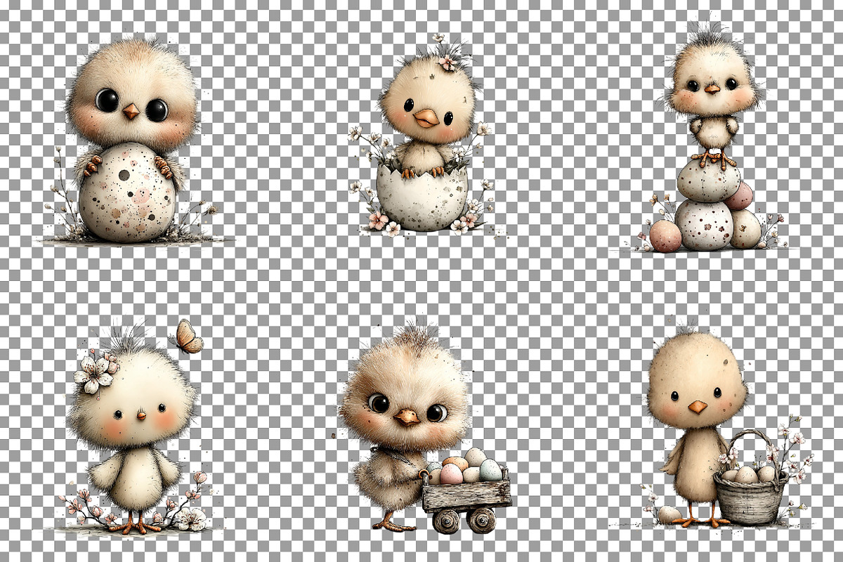 Whimsical Easter Baby Chick Clipart, an Illustration by Sublimation Artist (Photo 3 of 7)