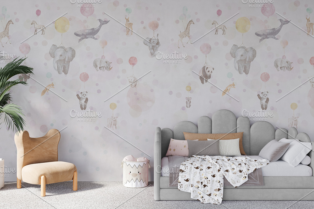 Wallpaper mockup Girl's room mockup, a Household Mockup by Hunny Badger (Photo 4 of 6)