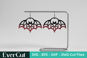 Bat Wing Halloween Earrings, a Graphic by EverCut Designs