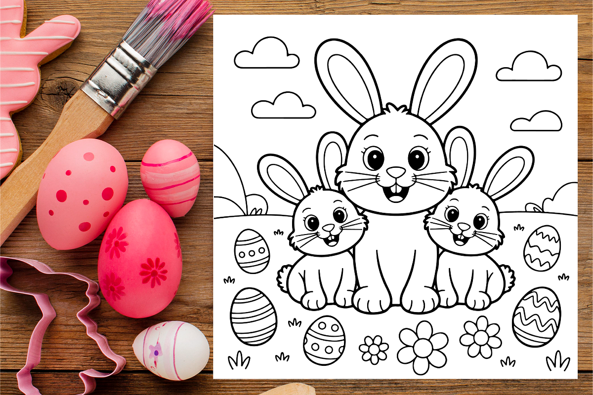 Easy Easter Bunny Coloring Book, an Animal Illustration by Design Home (Photo 3 of 5)