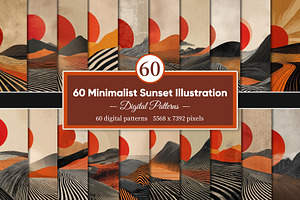 Minimalist Sunset Illustration, a Decorative Illustration by Housui Patterns