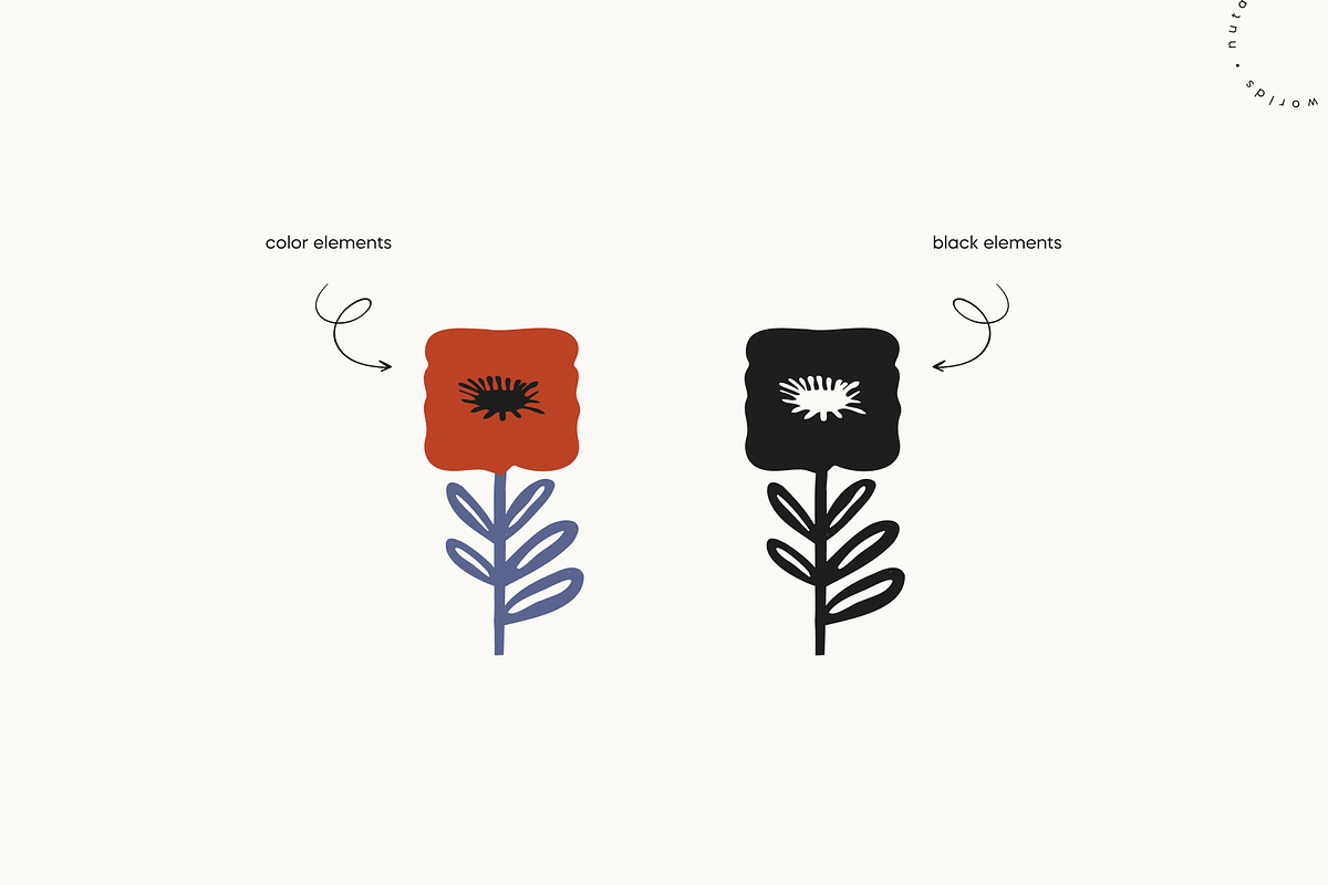 Wildflower Garden Folk Pack, an Object Illustration by Nutalin Art (Photo 8 of 17)