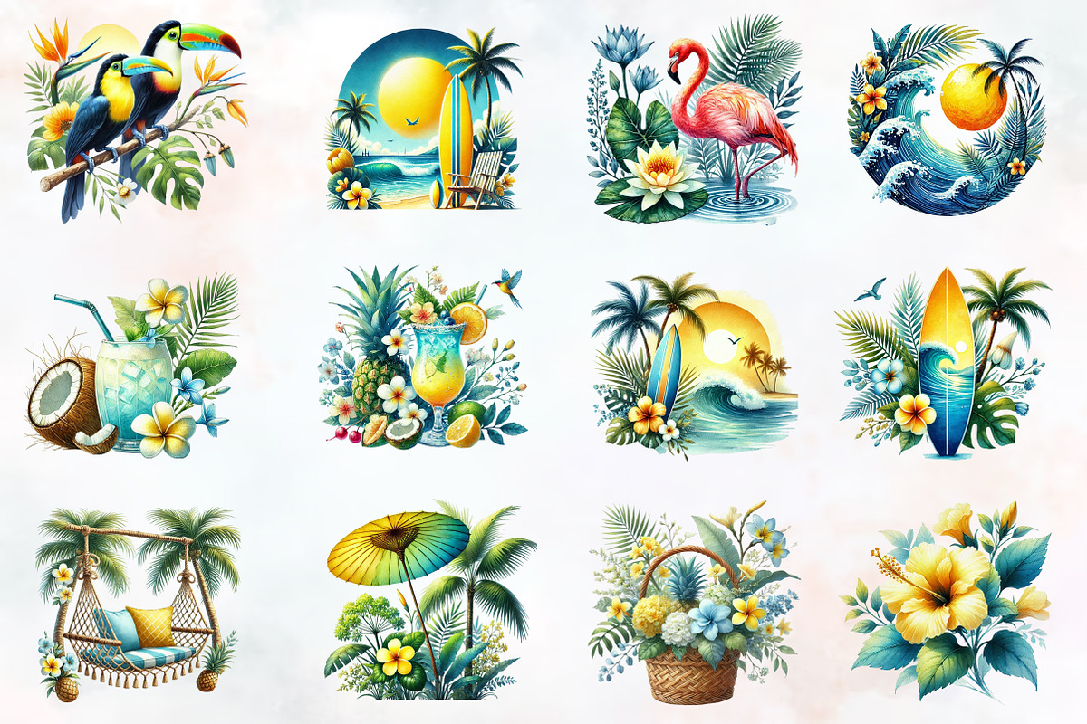 Tropical spring clipart, an Illustration by RobertsArt (Photo 7 of 7)
