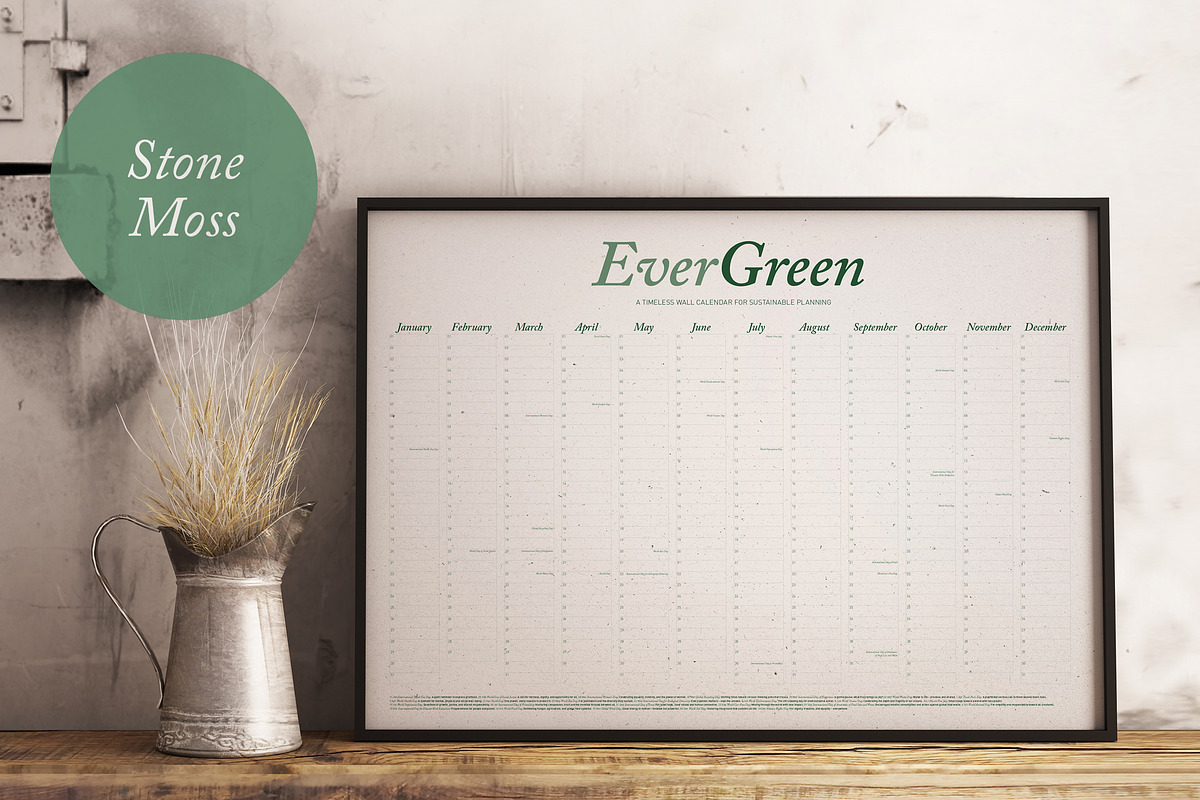 Undated Eco Calendar: Stone Moss preview 2