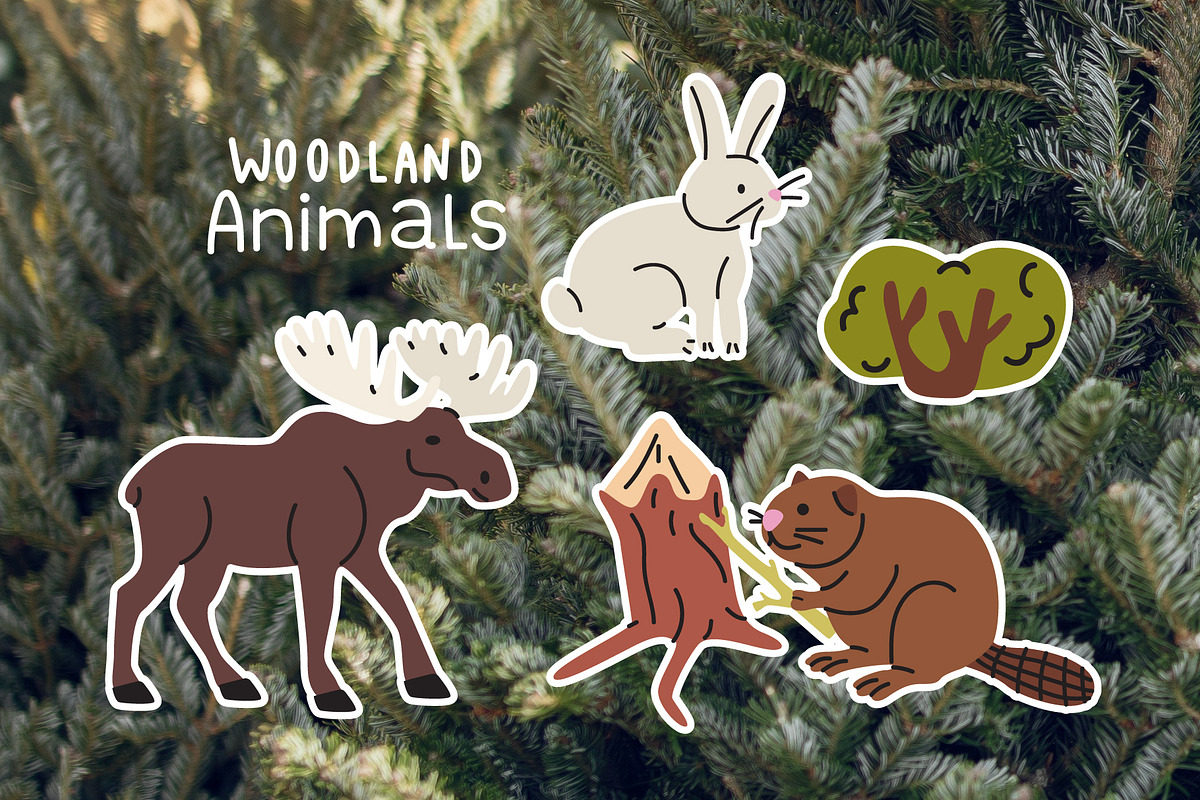 Woodland Animals Clipart Vector Set, an Animal Illustration by Luamor (Photo 5 of 5)