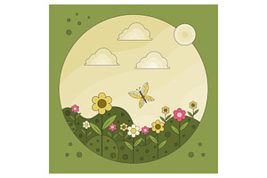 Flower Field Illustration