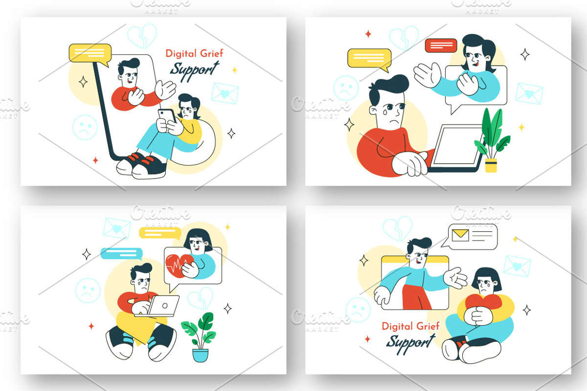 10 Digital Grief Support, a Person Illustration by denayunebgt (Photo 2 of 4)