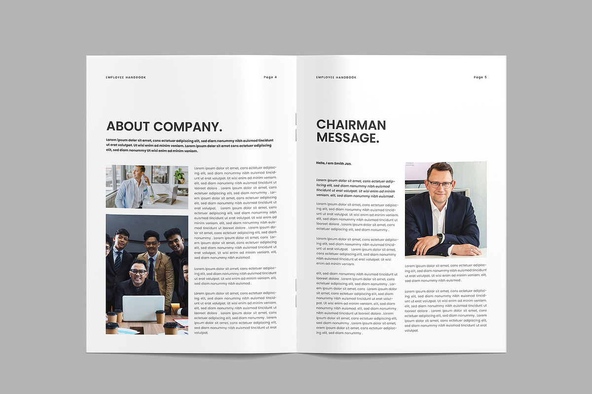 Minimal Employee Handbook Template, a Brochure Template by afsar.hossain (Photo 6 of 7)