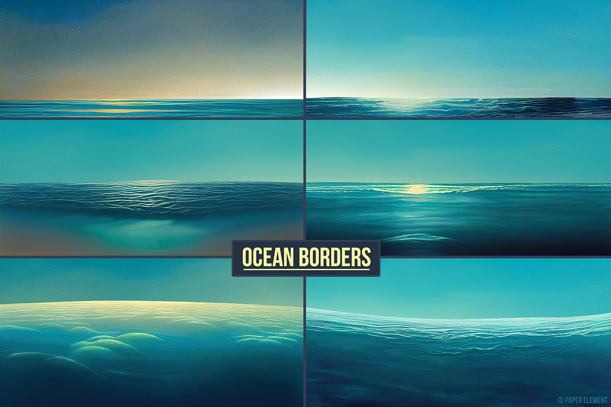 Ocean Border Clipart, Waves Clip Art, an Illustration by Paper Element (Photo 4 of 7)