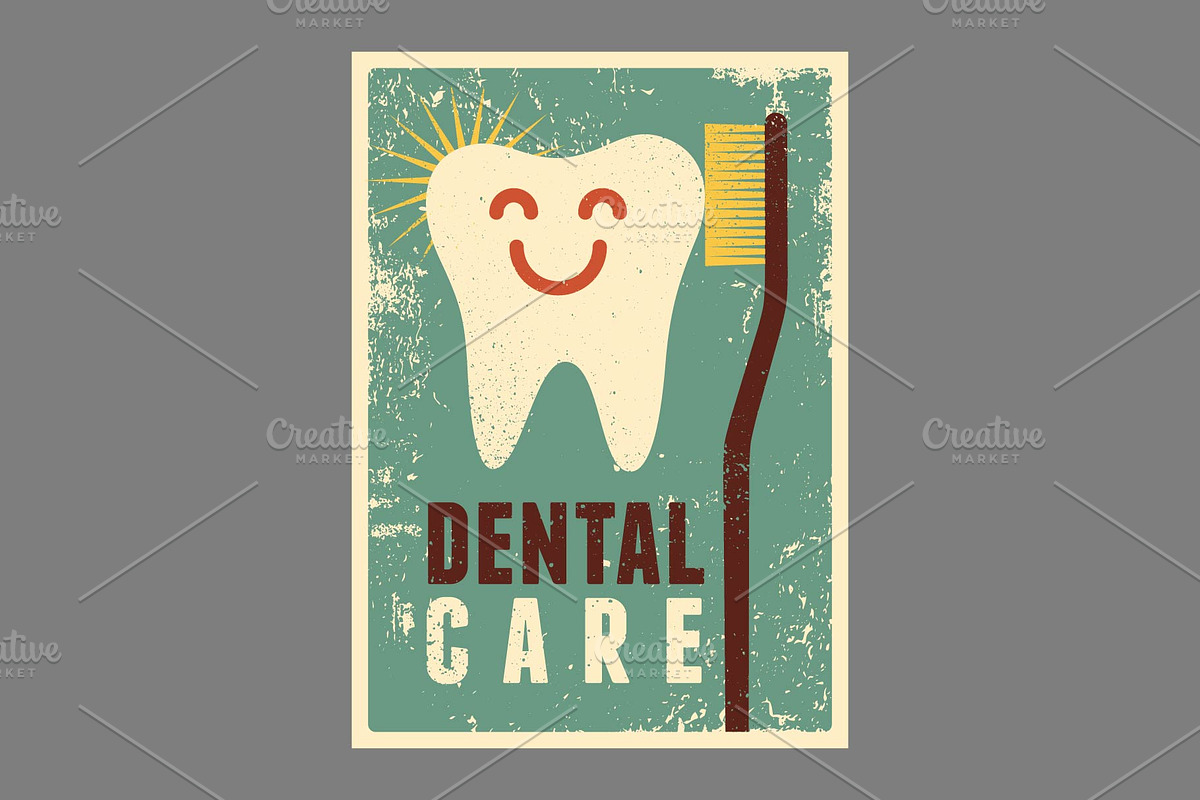 Dentistry grunge vector poster set., a Healthcare Illustration by PoPaShop (Photo 8 of 8)