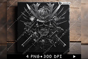 Skull Samurai Helmet Katana Swords, a Background Graphic by LaseredNinja (Thumbnail 7 of 7)