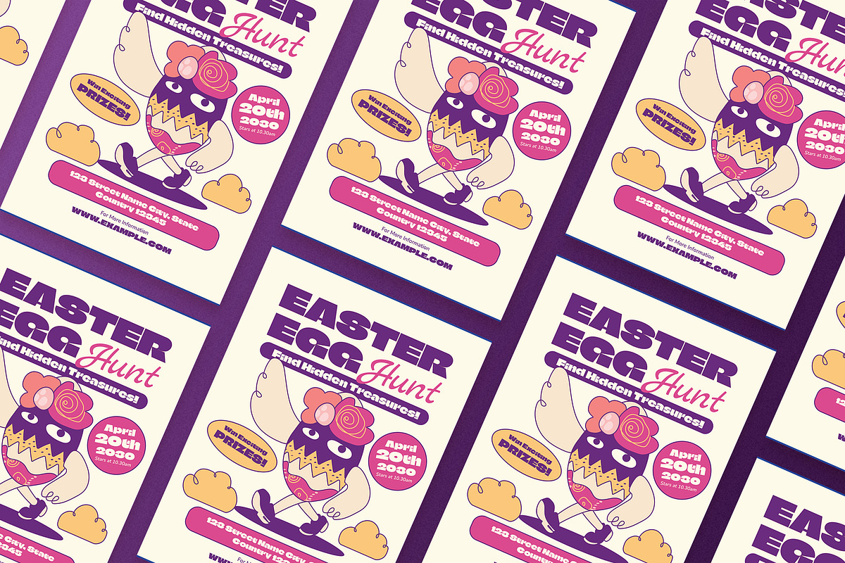 Quirky Easter Egg Hunt Flyer, a Flyer Template by Aiyari Graphic (Photo 2 of 3)