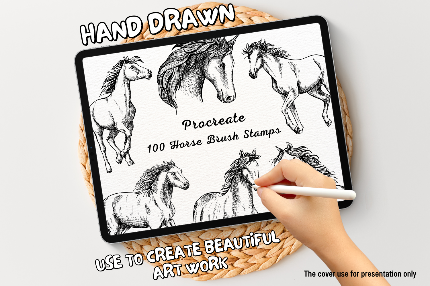 100 Horse Procreate Stamps, a Brush Add-On by Painter Creative Books