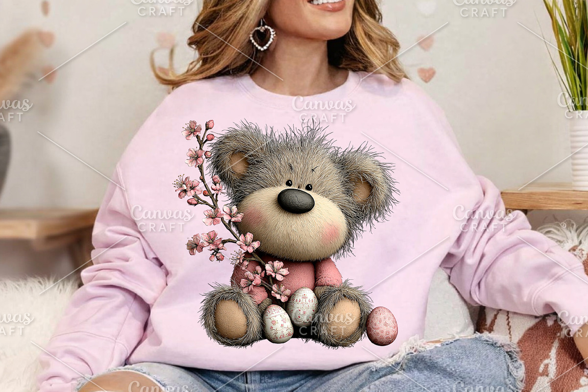 Whimsical Easter Teddy Bear Clipart, an Illustration by Canvas Craft (Photo 7 of 7)