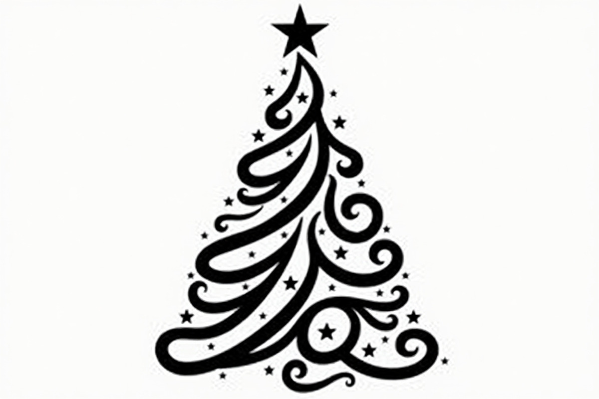 Festive Swirl Xmas Tree Bundle, an Illustration by yasushie (Photo 11 of 21)
