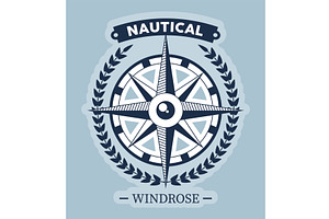 Nautical Windrose Label