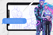 65 Couple Poses • Procreate Stamps, a Brush Add-On by Selentaori Studio (Thumbnail 4 of 10)