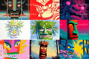 120 Tropical Tiki Mask Illustrations, a Decorative Illustration by Incomelion (Thumbnail 11 of 20)