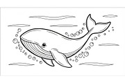 Whale Line Art Vector Bundle, an Illustration by yasushie (Thumbnail 9 of 51)